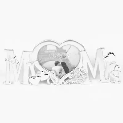 £9.85 • Buy Heart Photo Frame Mr & Mrs Silver Plated Picture Wedding Gift 3 X 3  