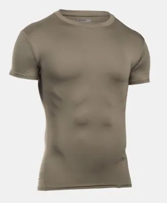 Under Armour 1216007 Men's Tan Tac Compression Heatgear T-Shirt - Size Medium • $25.86