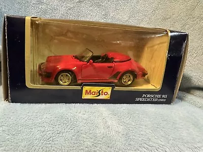 MAISTO 1:24 Scale PORSCHE 911 Speedster Red Diecast Model Car In Box • $15