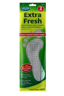 Anti Odour Insoles For Shoes - 2 Pairs Per Pack - Fit UK Shoe Size 3 To 11 • £2.95