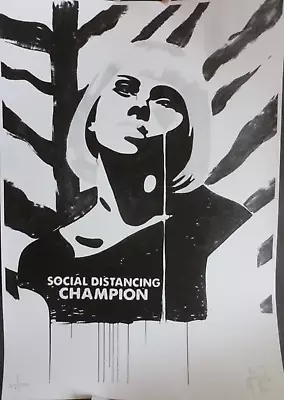 £100 • Buy Pure Evil Limited Edition Print Social Distancing Champion 2021 48/100 Signed