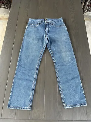 Lee Jeans Regular Fit Men's Men's Size 32x30 Stone Wash Blue Distressed Denim • $21.95