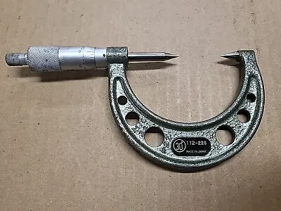 Mitutoyo 112-226 Point Micrometer 1  To 2  30 Deg Carbide Calibrated 11/23 • $40