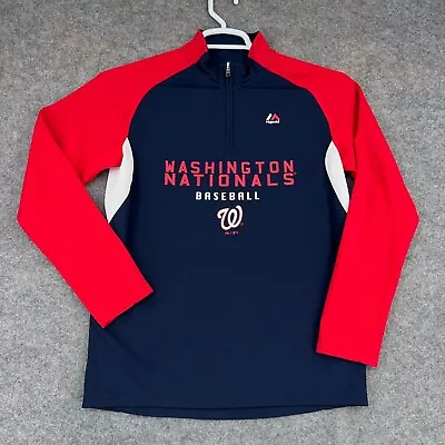 Washington Nationals Sweatshirt Youth Medium 10/12 Blue MLB Baseball Majestic • $24.99