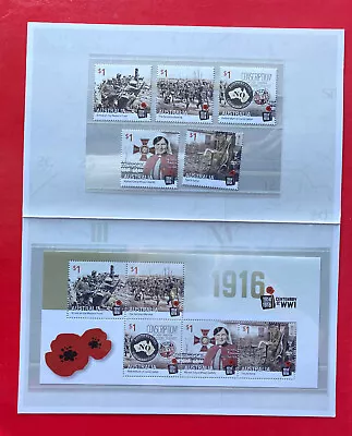 2016 Centenary Of World War I - Post Office Pack With Stamps & Mini Sheet • $15.95