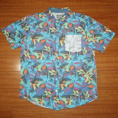 Modern Amusement Mens Short Sleeve Button Up Size Large Regular Fit Multi Color • $7.18