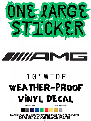 (1) AMG Vinyl Decal! 🦈 Car Window Wall Sticker. 10  Wide 🌟 BLACK MATTE • $33.95