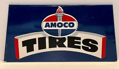 Vintage Amoco Tires Metal Display Sign Advertising Original 13.5 L X 7 H #1 • $60