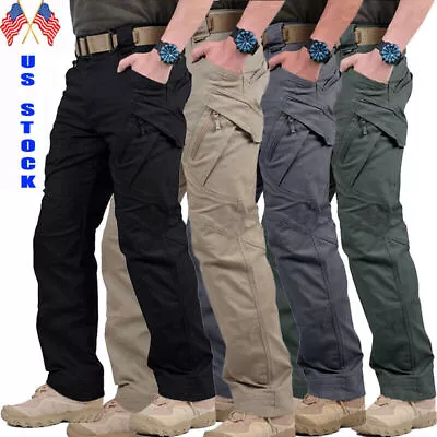 US Men Tactical Cargo Pants Soldier Straight-fit Work Combat Trousers Outdoor A • $16.79