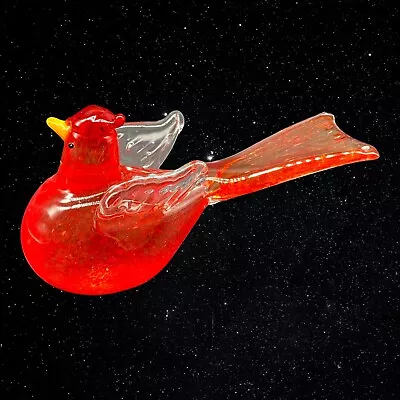 Vintage Murano Ruby Red Hand Blown Glass Dove Rooster Cardinal Bird Figure 4.5”T • $115