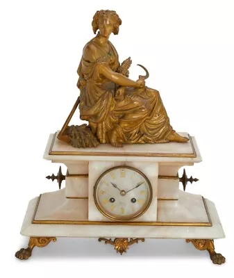 Antique French Japy Freres Gilt-Bronze Mantel Clock • $450