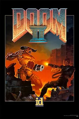 Doom 2 Hell On Earth Video Game Poster Game Art Print Id Software Reprint 12x18 • $14.99