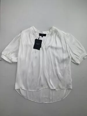 Basque Petite Womens White Blouse Size 10 (new) • $19.95