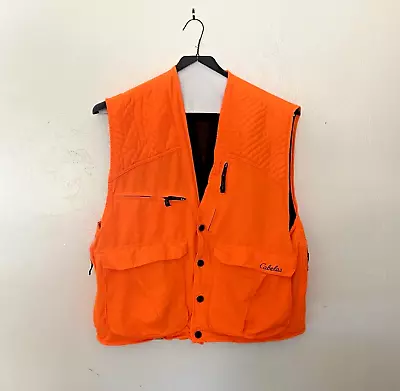 Cabelas Orange Hunting Vest Sz Hand Warming Pocketing Multiple Pockets Zippers • $31.99