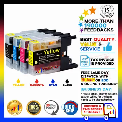 5x YYUDA NoN-OEM Ink Cartridge For BROTHER MFC J430W J432W J625DW J825DW Colour • $19.90