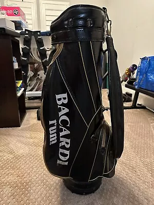 Vintage Titleist Bacardi Rum Black 6-Way Leather Cart Golf Bag NO RAIN COVER • $199.99