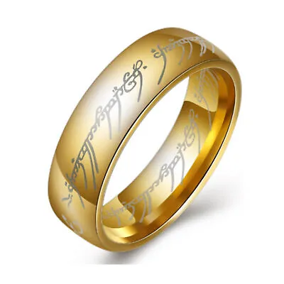 Fashion Jewelry Lord Of The Rings One Ring Stainless Steel Mens Ring Size 6 - 11 • £9.64