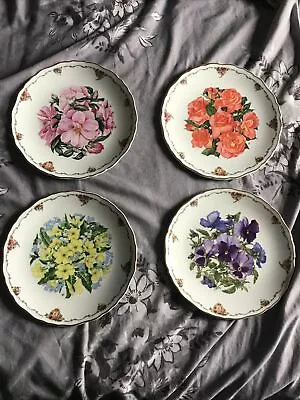 Royal Albert Queen Mother's Favourite Flowers Series Plates X4 • £26.99