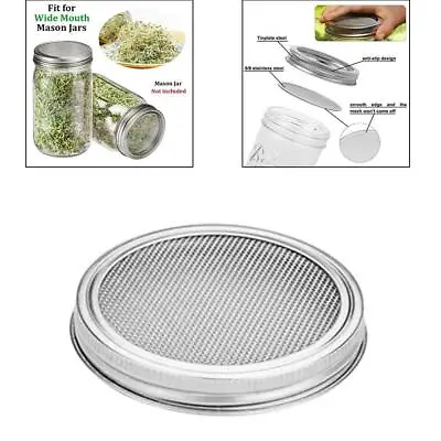 £6.36 • Buy PETSOLA Mason Jar Sprouting Strainer Lid Seed Sprouter Set For Growing Broccoli