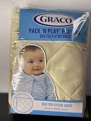 Graco Pack 'N Play Playard Quilted Fitted Sheet 39 X27  Cream NEW • $19.99