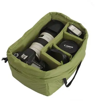 Nylon Waterproof DSLR SLR Camera Lens Partition Padded Storage Bag Handbag Case • £16.51