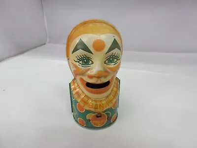 Vintage Tin  Savings Bank J Chein Clown Mechanical  Bank   628 • $79