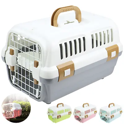 View Details Large Cat Carrier Box Puppy Portable Pet Cage Vet With Safe Door Travel Crate UK • 13.43£