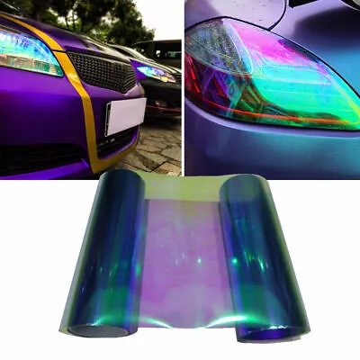 1x Light Blue Chameleon Car Headlight Tint Film Tail Fog Light Decal Decor Trims • $8.06