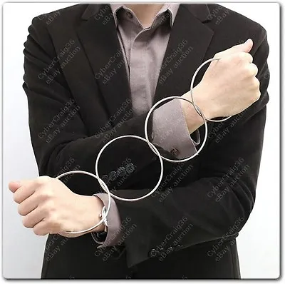 4 Chinese Linking Rings Classic Magic Metal Ring Link Trick Stage Or Close Up  • £4.99