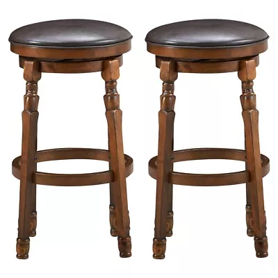 Set Of 2 Bar Stools Kitchen Counter Height Pub Chair 360 °Swivel 29 /74cm Tall • £99.95