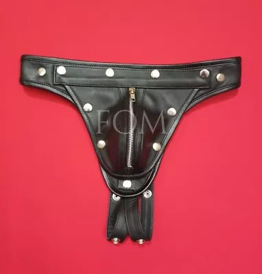 Real Leather Jockstrap Thong Underwear Slip String Lederhose Codpiece Jockstrap • £45.50