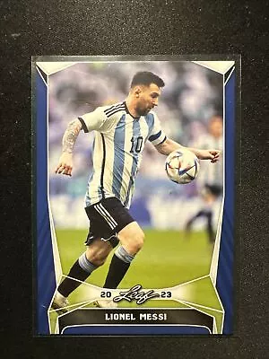 Lionel Messi Blue 2023 Leaf Soccer No. B-7 • £1