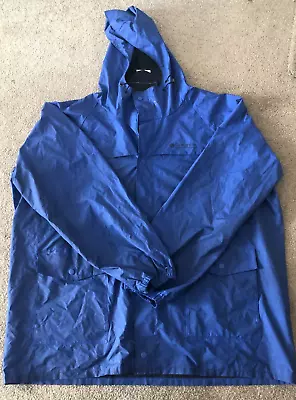 Columbia Rain Jacket Men's Size 2XL Outdoors Hiking Blue Poncho Lightweight • $25