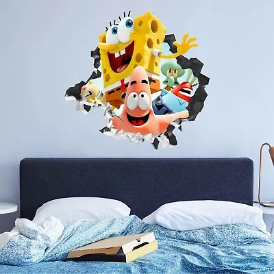 £26.10 • Buy Spongebob And Patrick Custom Wall Decals 3D Wall Stickers Art JO181