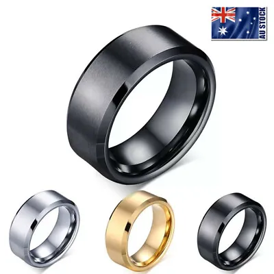 Titanium Stainless Steel 8mm Brushed Finish Men Women Wedding Band Comfort Ring • $6.85
