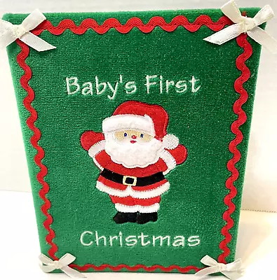 Vintage Babys First Christmas Photo Album Santa Claus Fabric Covered Unused • £12.13