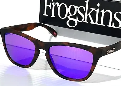 NEW Oakley Frogskins Matte Brown Tortoise POLARIZED Galaxy Violet Sunglass 9013 • $116.88