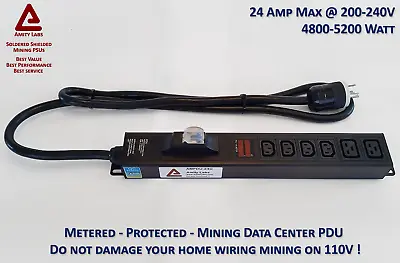 Metered Cryptocurrency Mining PDU - 4x C13 And 2x C19 Outlets  • $119.50