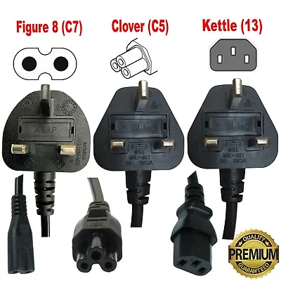 For Plasma LED LCD TV Monitor DVD Play Station Printer AC Power Cable Mains Lead • £14.75