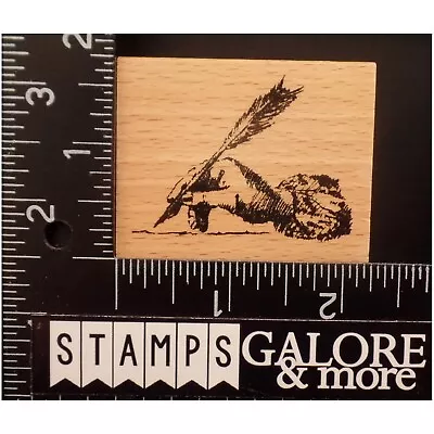 Club Scrap Rubber Stamps VINTAGE QUAIL PEN HANDWRITING FEATHERED PEN ANTIQUE T14 • $4.79