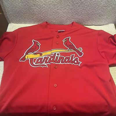 Vintage St. Louis Cardinals Jim Edmonds Majestic Red Jersey 15 Mlb Baseball M • $35