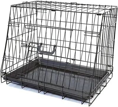 24  Small Collapsible Slanted Puppy Dog Crate/Cage For Dog Transport Car Boot • £13.50