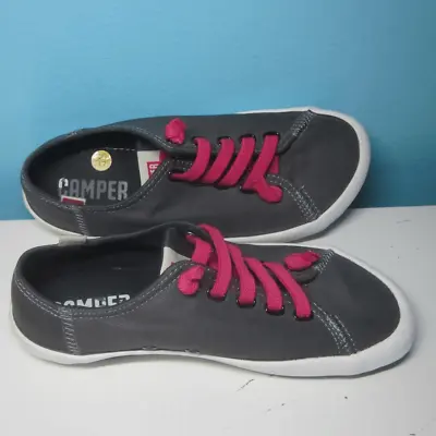 Camper Peu Kids Size 36 Gray Canvas Slip On Sneakers Womens Size 5.5 Shoes • £55.50