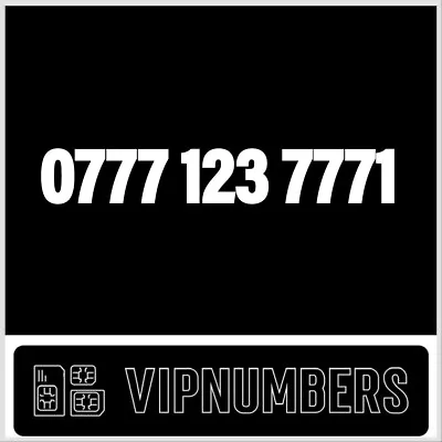 0777 123 7771 Memorable GOLD PLATINUM VIP MOBILE NUMBER Pay As You Go SIM CARD • £500