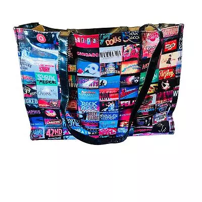 Vinyl Broadway Musical Theatre Tote Bag 10 X 14 X 4.5 In • $14