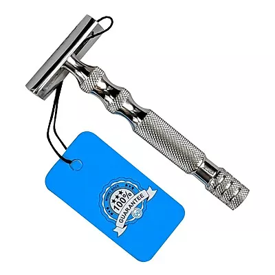 Xcellence Double Edge 2 In 1 Safety Razor Steel Handle Plus 5 7’o Clock Blades • £17.91