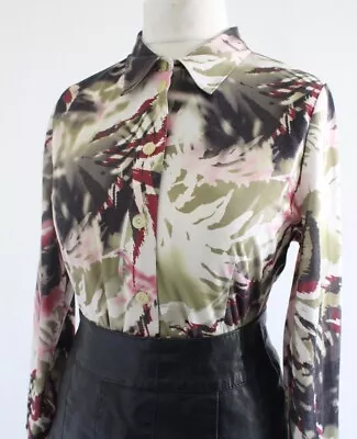 Vintage 1990s Shirt 70s Style Spray Paint Stencil Effect Grunge Mod RETRO Top 14 • £11.99