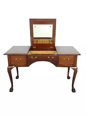 Mahogany Chippendale Vanity Dressing Table Console Table W Mirror Claw & Ball • $699