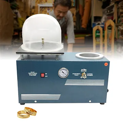 2L Jewelry Vacuum Cast Investment Lost Wax Investing Machine W/ 9 X8  Bell 5CFM  • $621