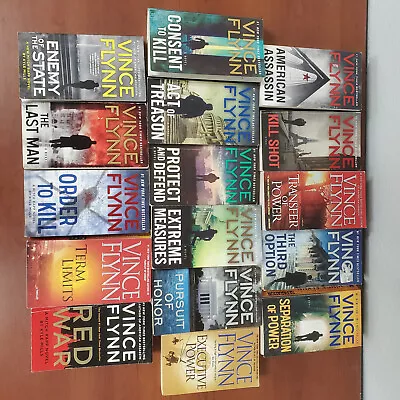 Lot Of 16 Vince Flynn Books: 14 Mitch Rapp Novels + Term Limits  & Red War • $69.50